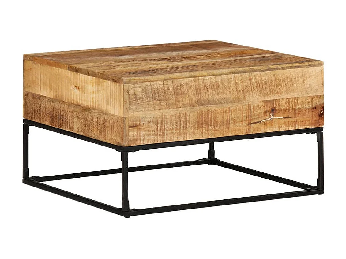 Table basse 68x68x41 cm Bois de manguier brut