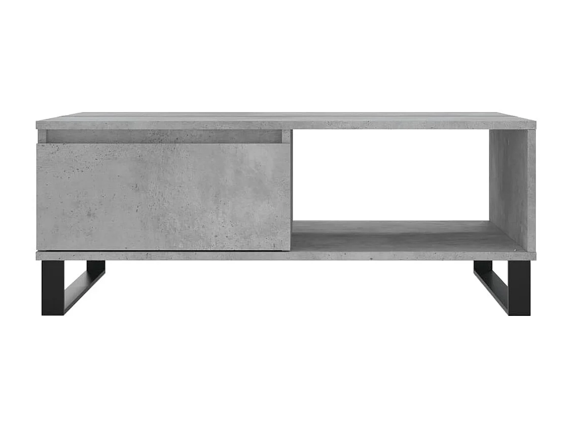 Table basse gris béton 90x60x35 cm bois d'ingénierie