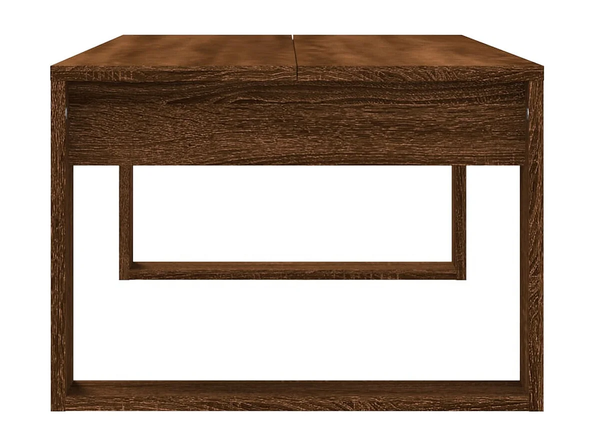 Table basse chêne marron 102x50x35 cm bois d'ingénierie