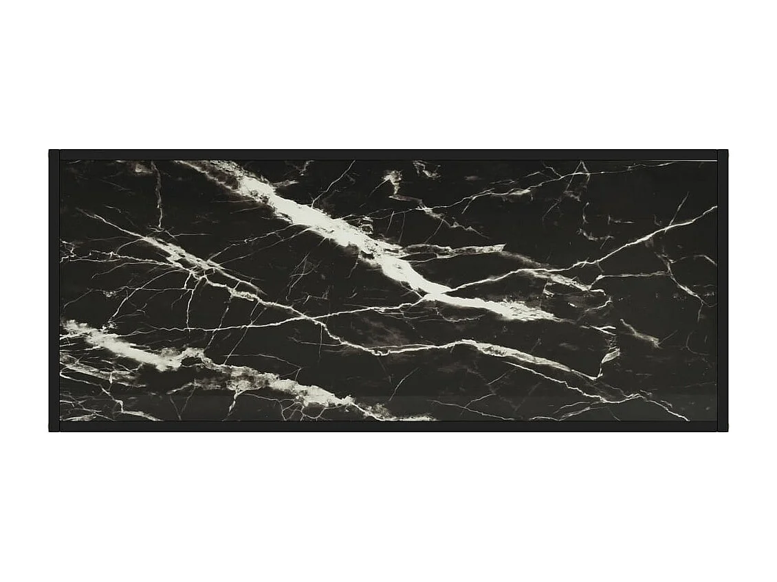 Mesa de centro negra con vidrio de mármol negro 120x50x35 cm