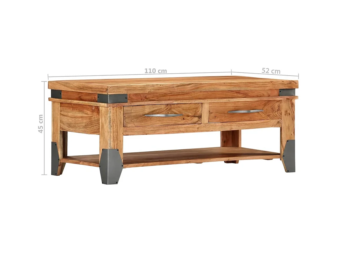 Table basse 110x52x45 cm Bois d'acacia solide