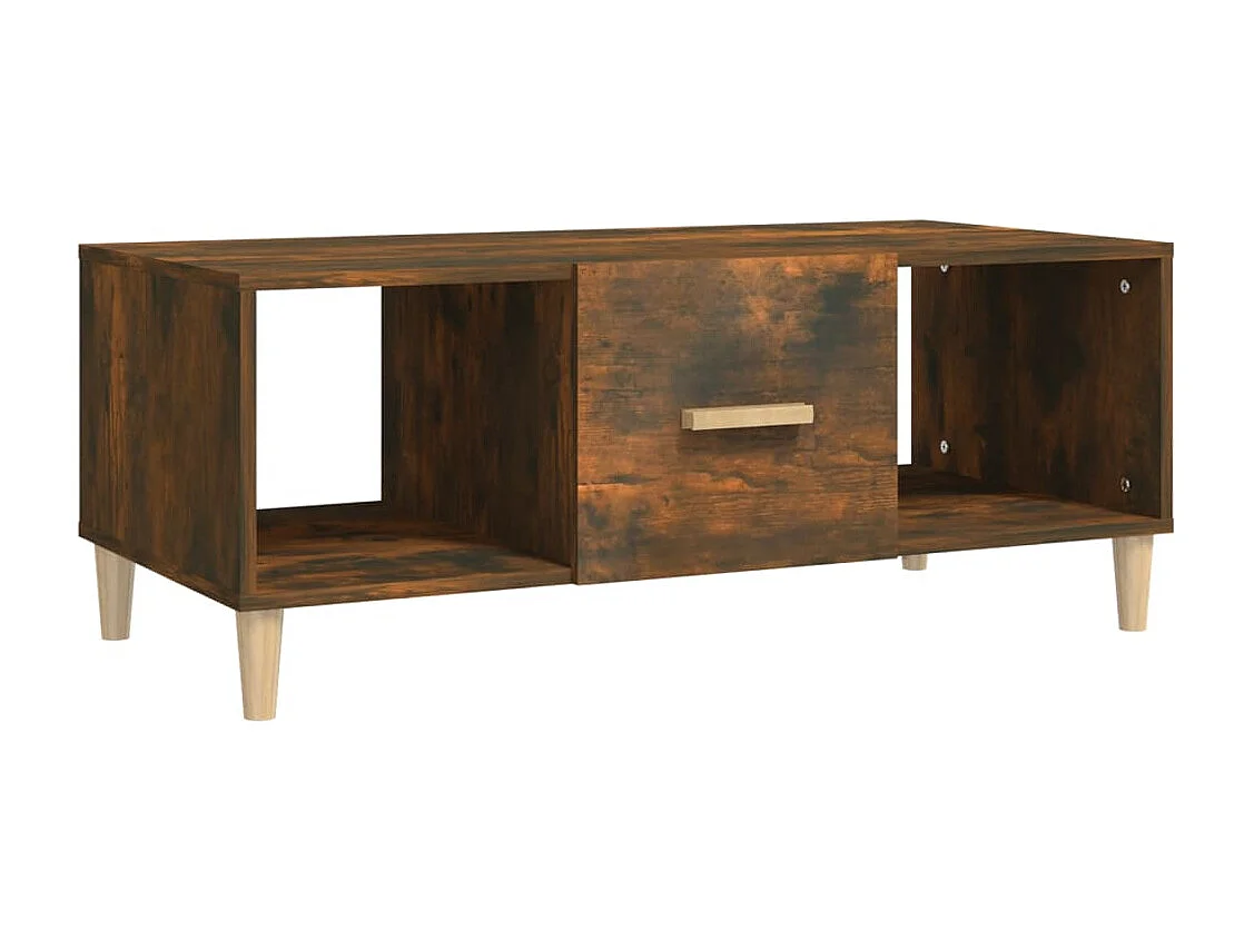 Table basse chêne fumé 102x50x40 cm bois d'ingénierie