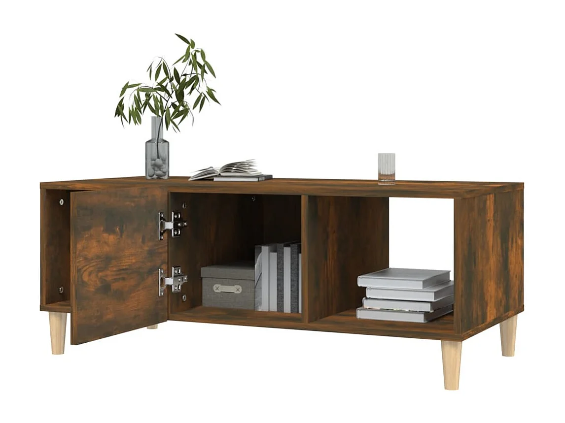 Table basse chêne fumé 102x50x40 cm bois d'ingénierie