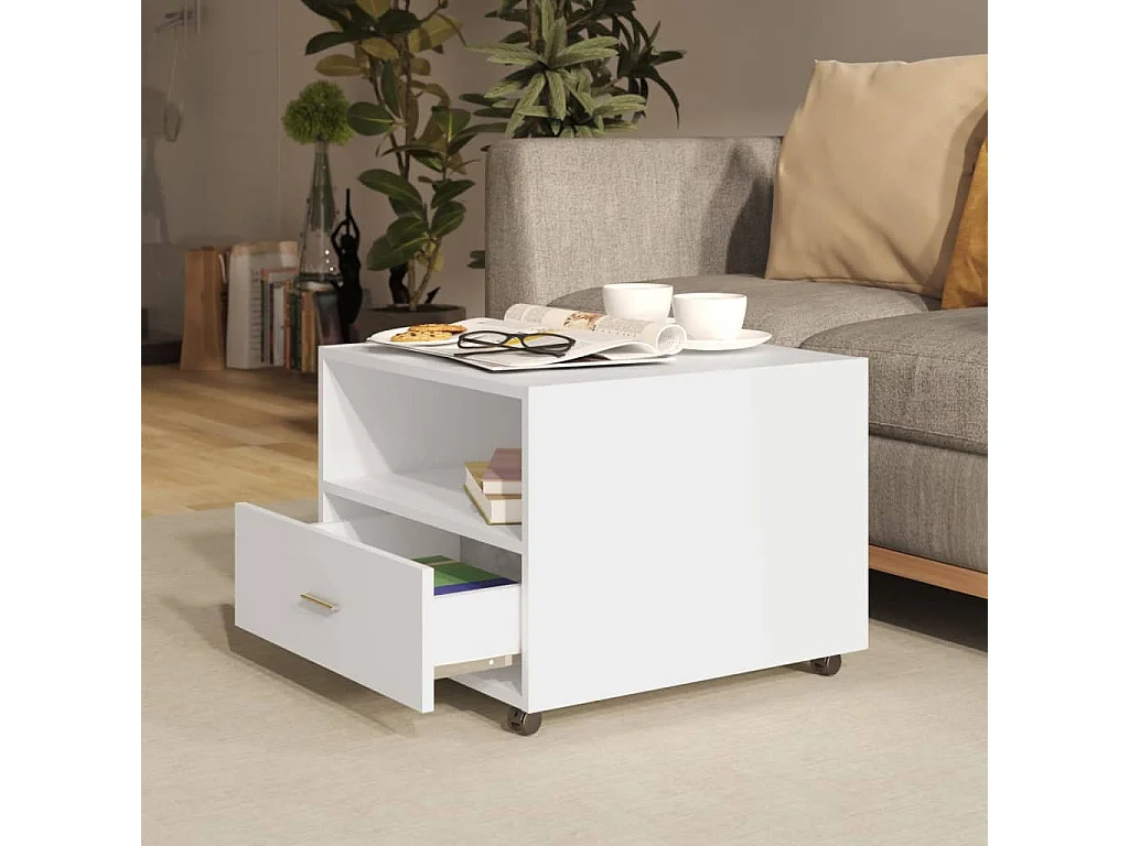 Mesa de centro 55x55x40 cm derivados de madeira branco