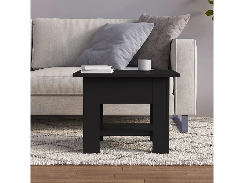 Table basse noir 55x55x42 cm bois d'ingénierie