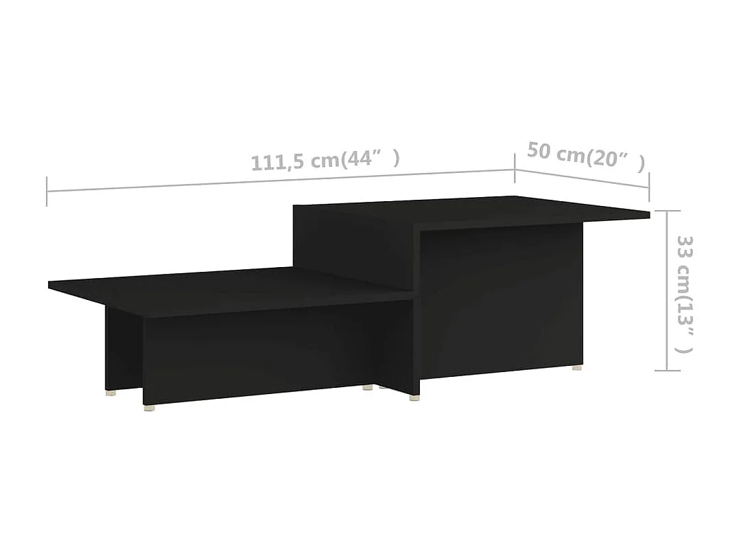 Table basse Noir 111,5x50x33 cm Bois d'ingénierie