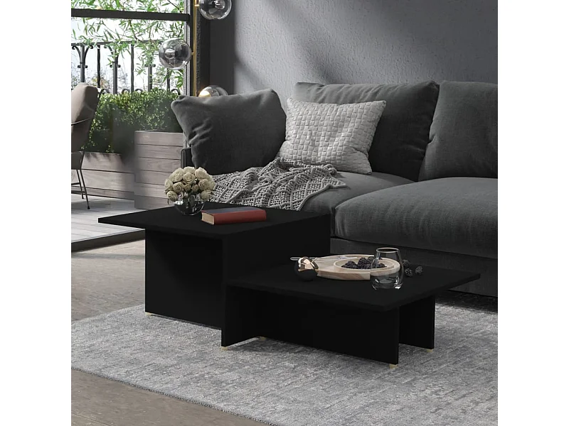 Table basse Noir 111,5x50x33 cm Bois d'ingénierie