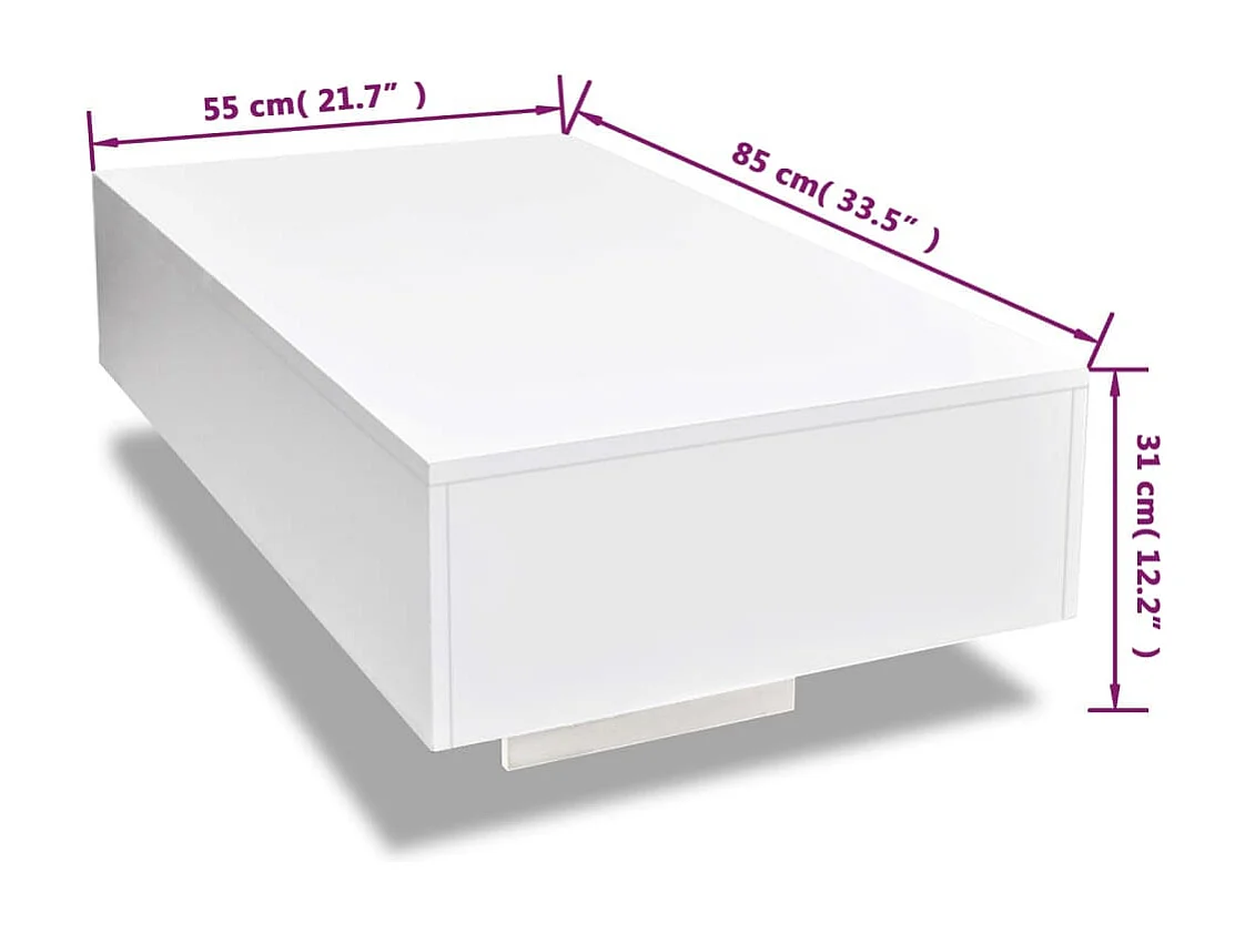 Table basse Haute brillance Blanche