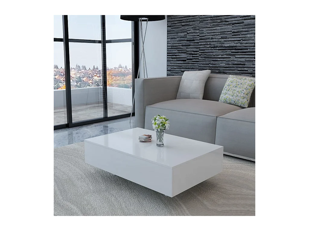 Table basse Haute brillance Blanche