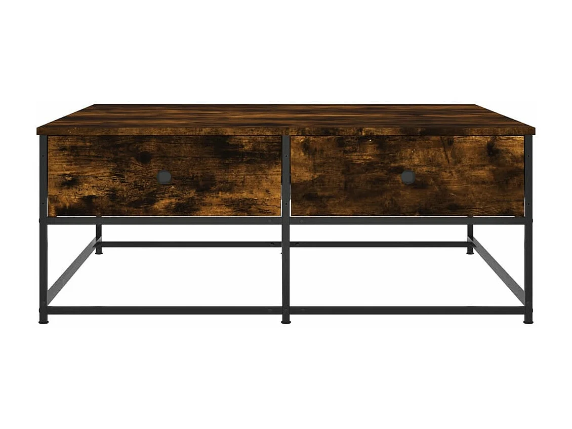 Salontafel 100x99x40 cm bewerkt hout gerookt eikenkleurig