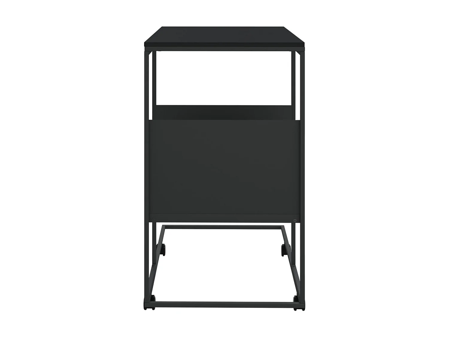 Mesa auxiliar con ruedas contrachapado negro 55x36x63,5 cm