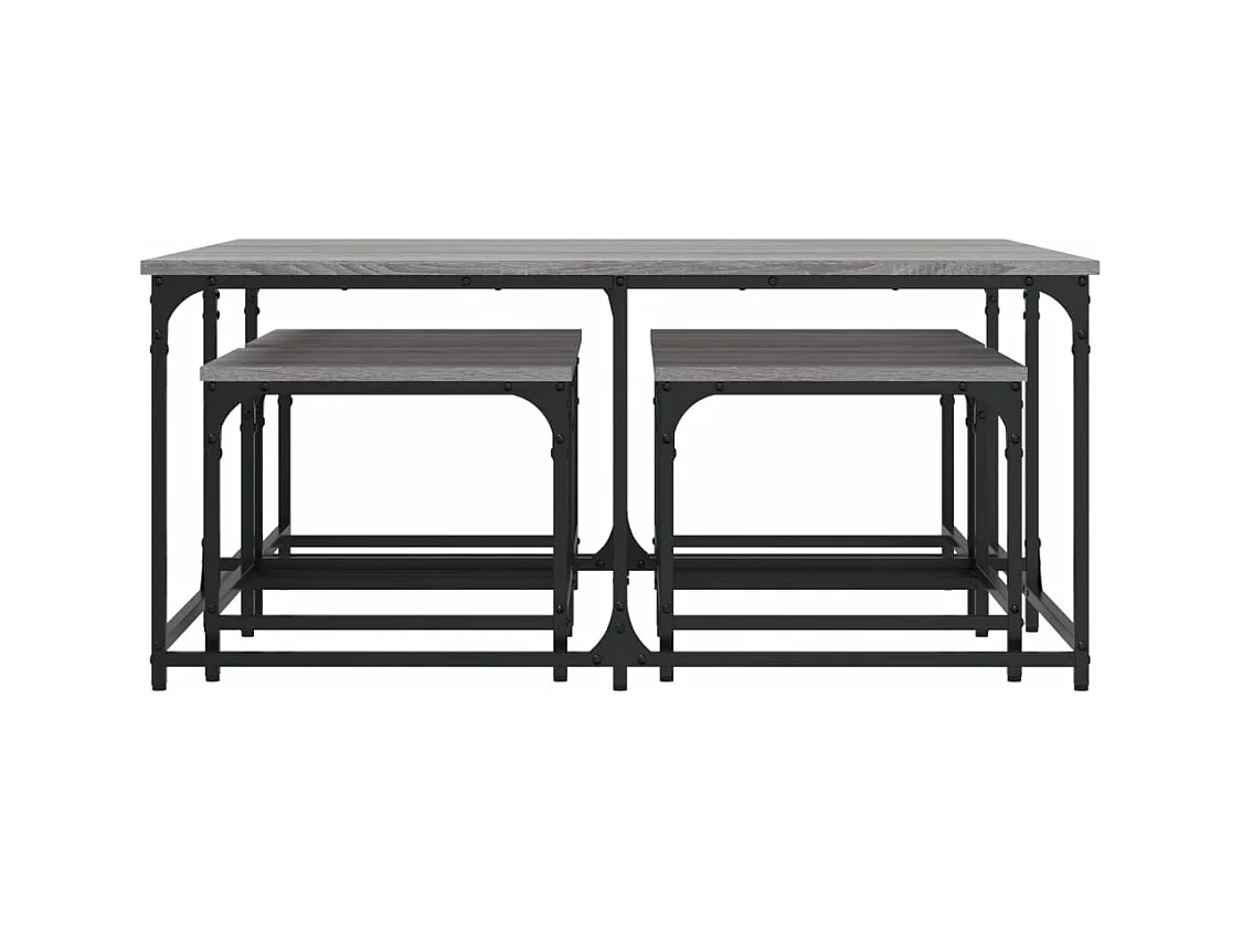 Tables basses gigognes 5 pièces sonoma gris bois d'ingénierie