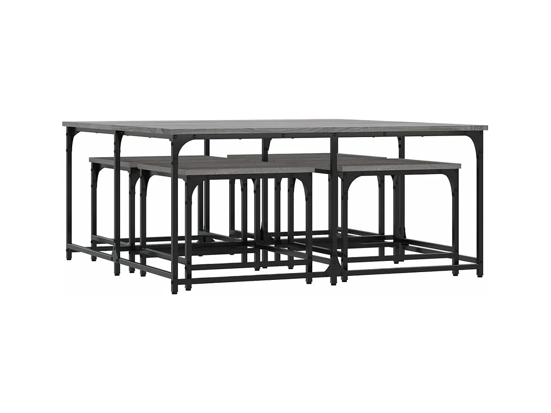 Tables basses gigognes 5 pièces sonoma gris bois d'ingénierie