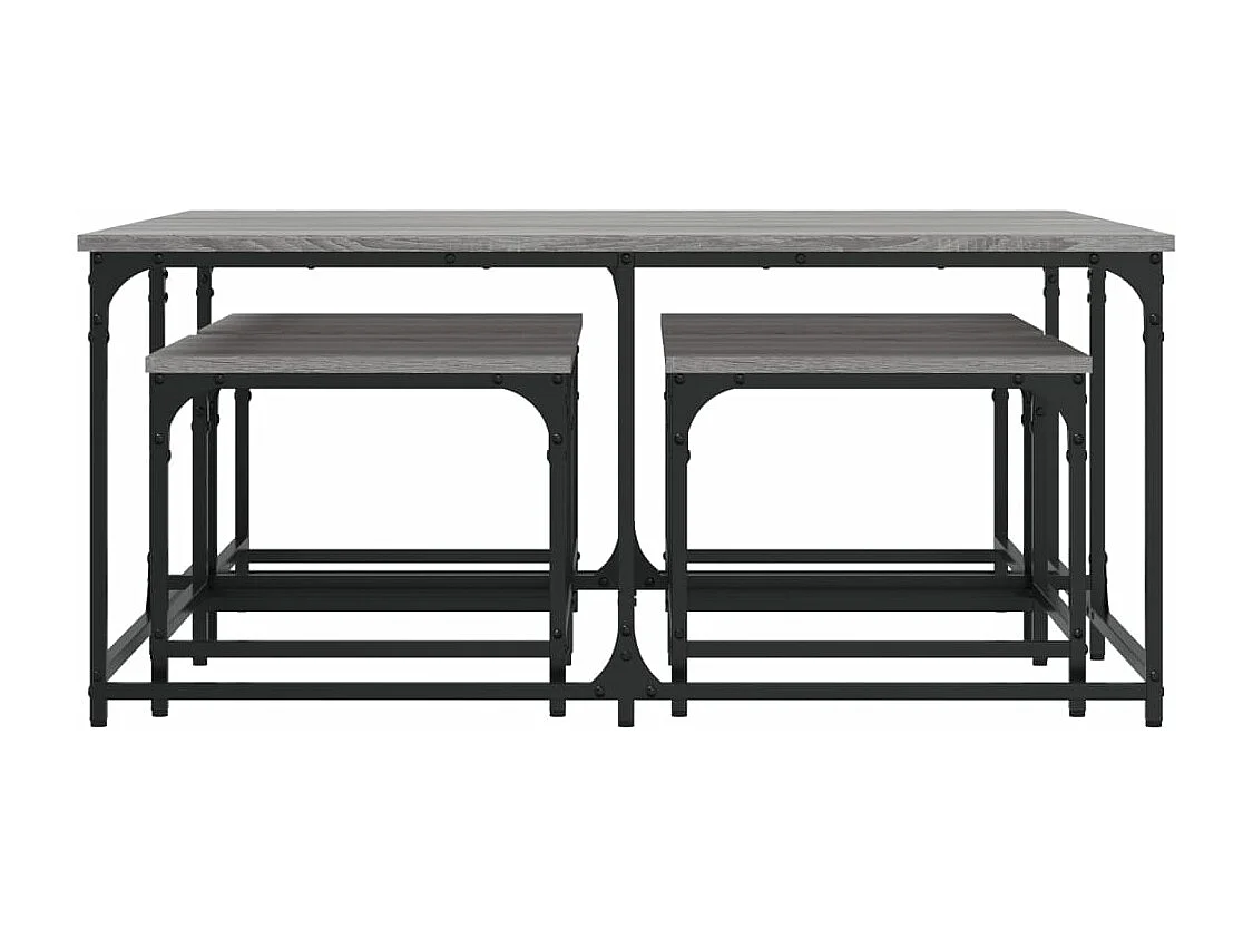 Tables basses gigognes 5 pièces sonoma gris bois d'ingénierie