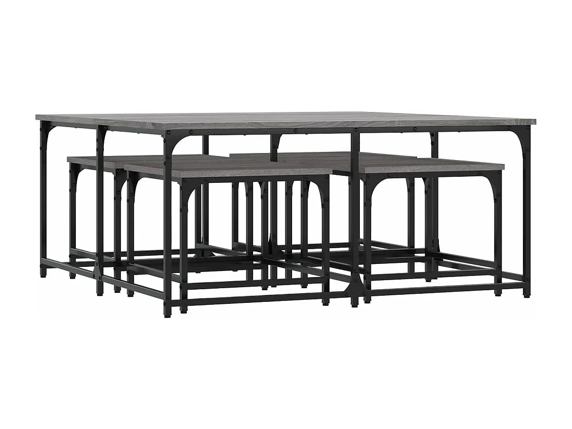 Tables basses gigognes 5 pièces sonoma gris bois d'ingénierie