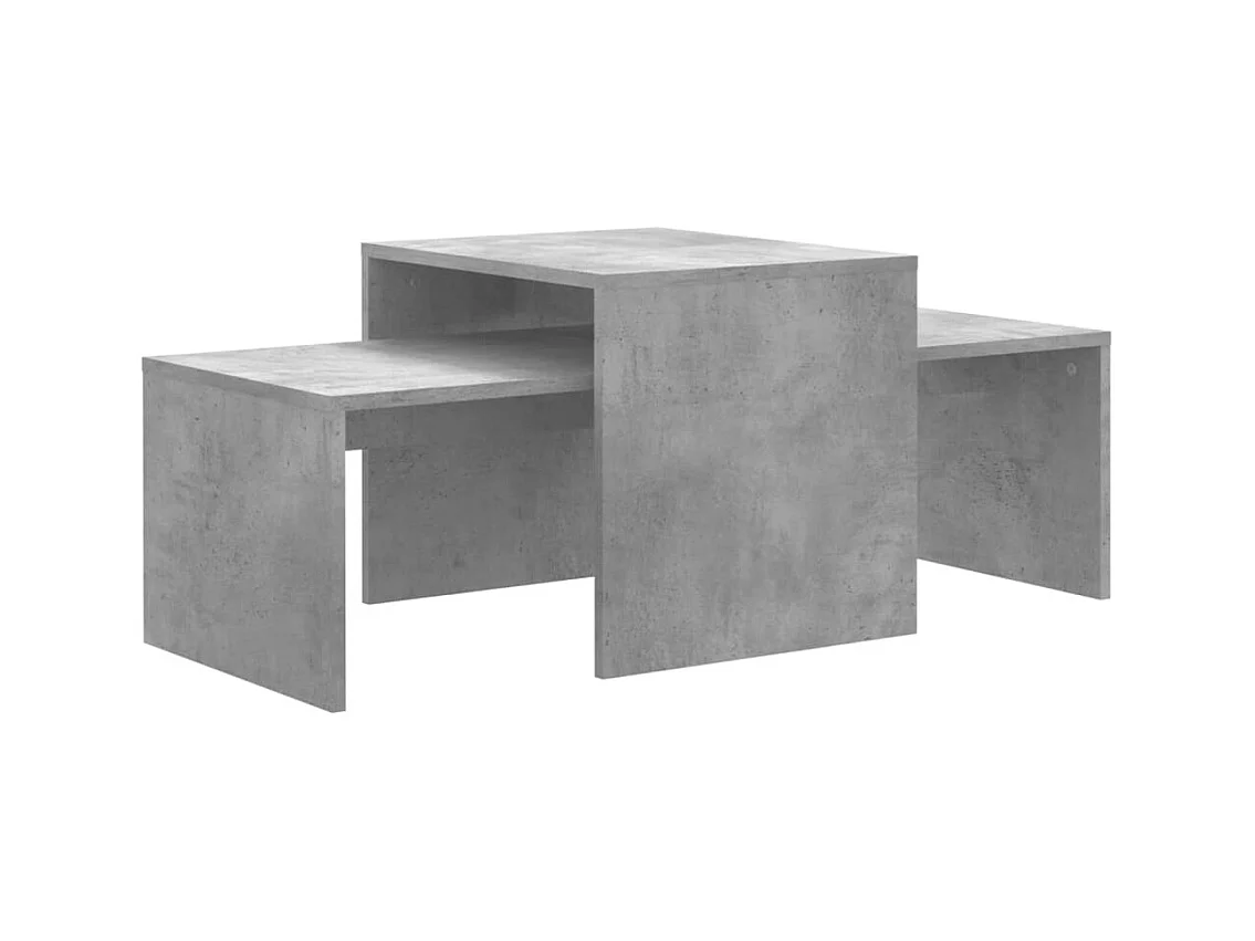 Ensemble de tables basses Gris béton 100x48x40 cm Aggloméré