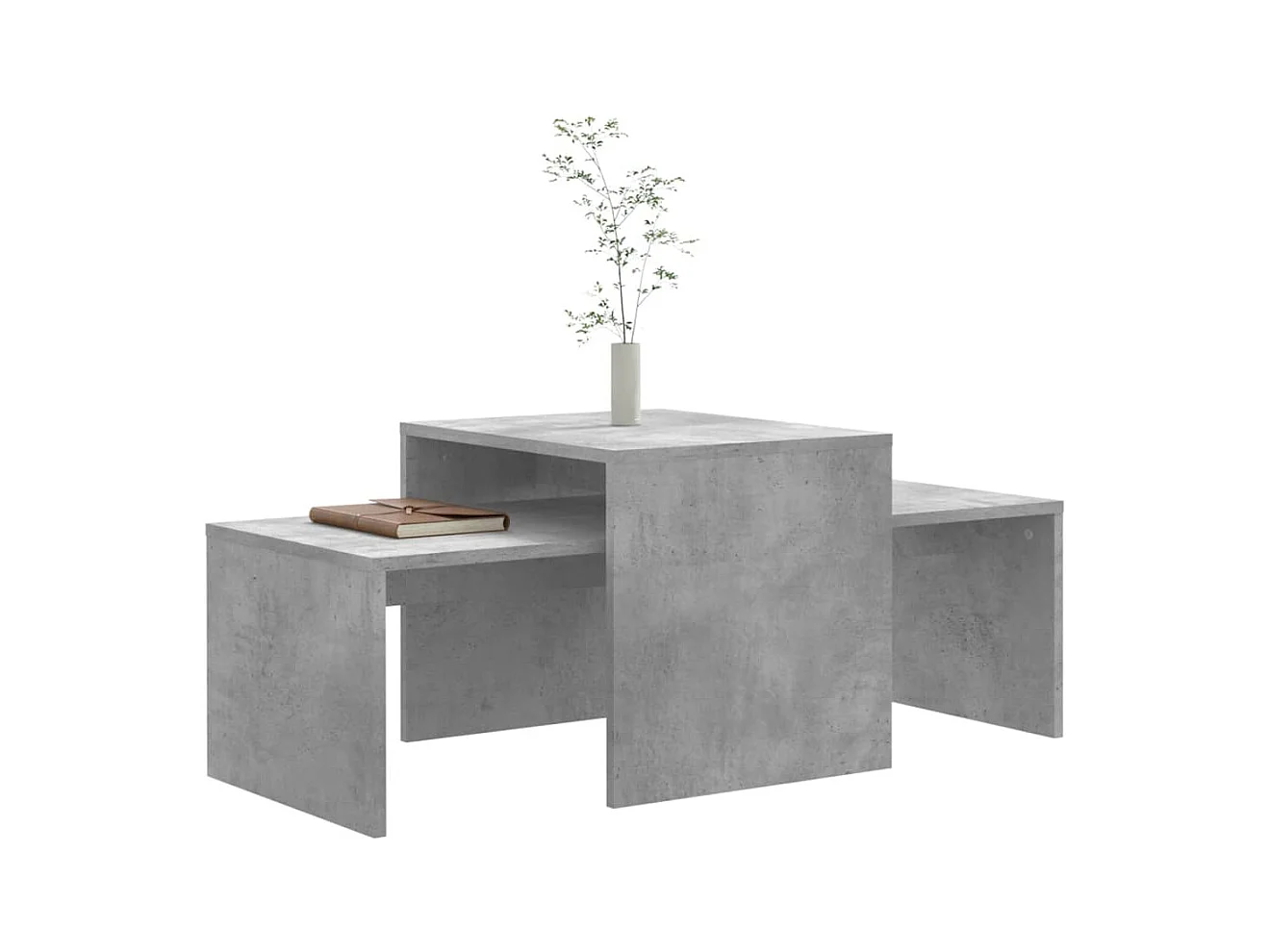 Ensemble de tables basses Gris béton 100x48x40 cm Aggloméré