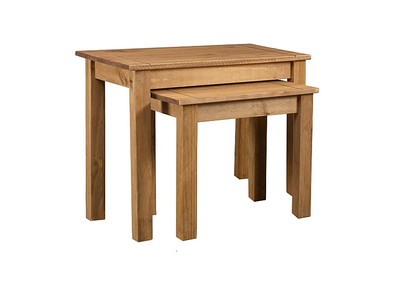 Tables gigognes 2 pièces Bois de pin massif Assortiment Panama