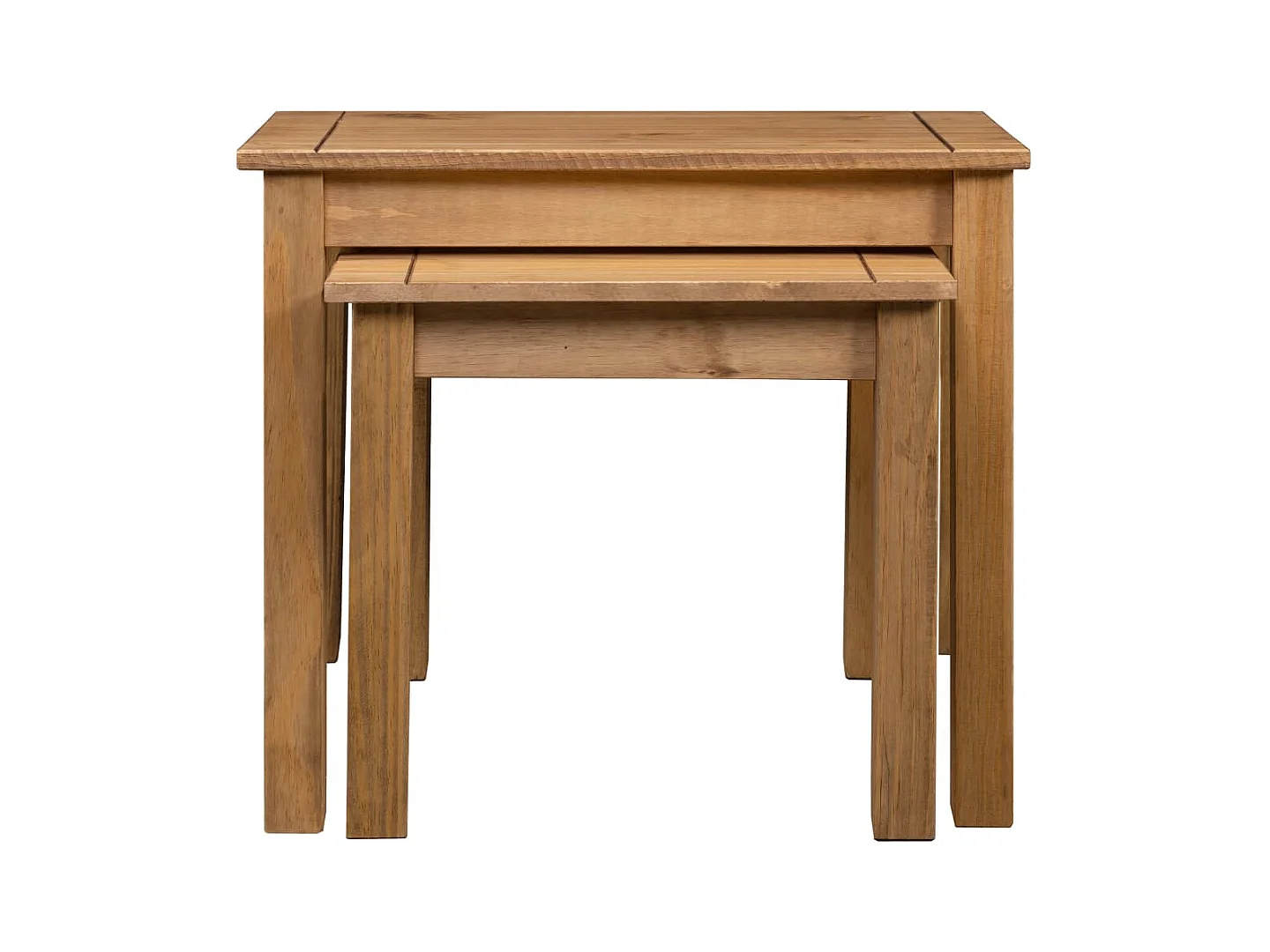 Tables gigognes 2 pièces Bois de pin massif Assortiment Panama