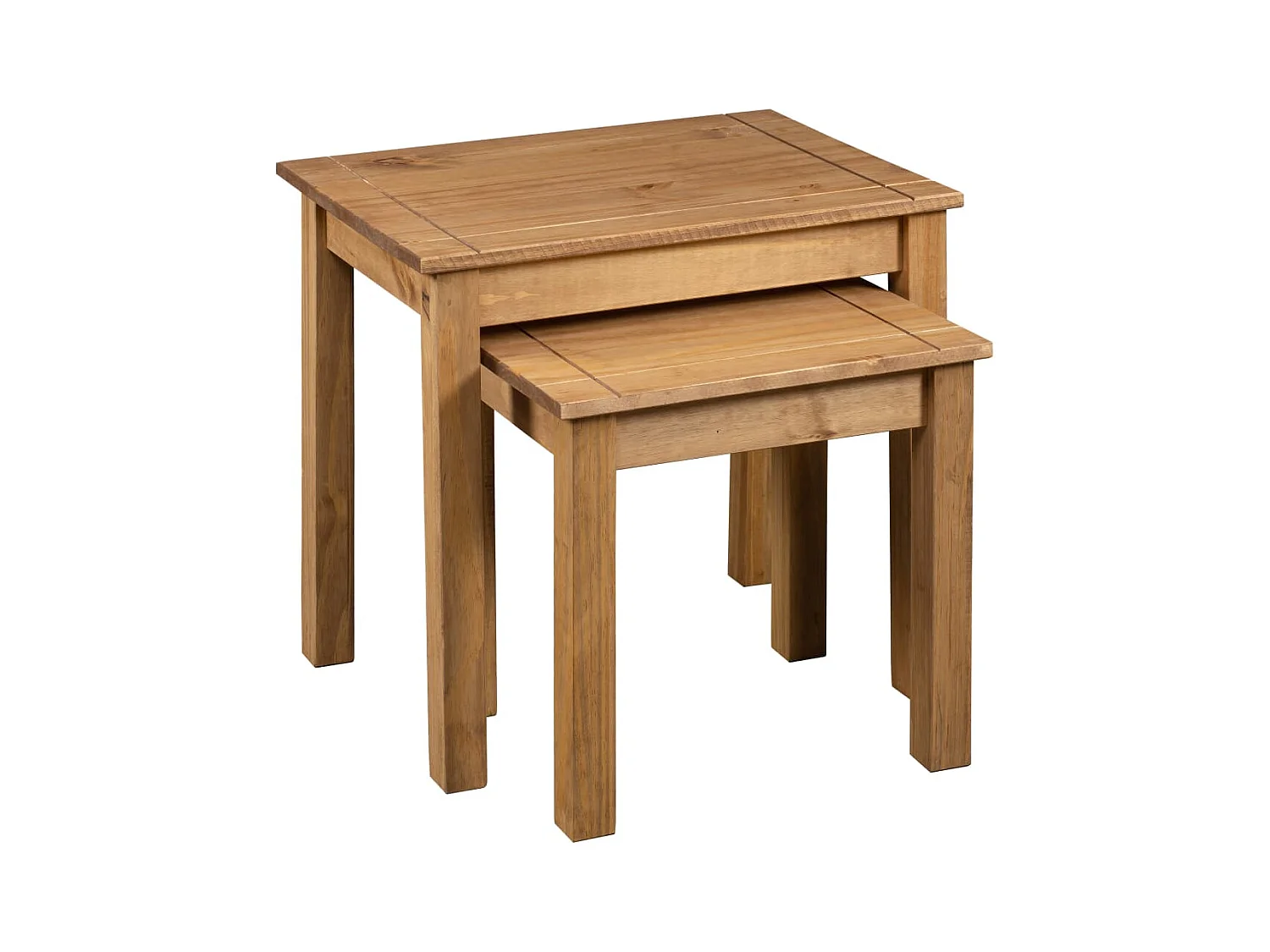 Tables gigognes 2 pièces Bois de pin massif Assortiment Panama