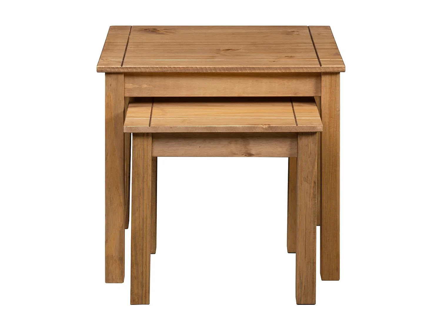 Tables gigognes 2 pièces Bois de pin massif Assortiment Panama