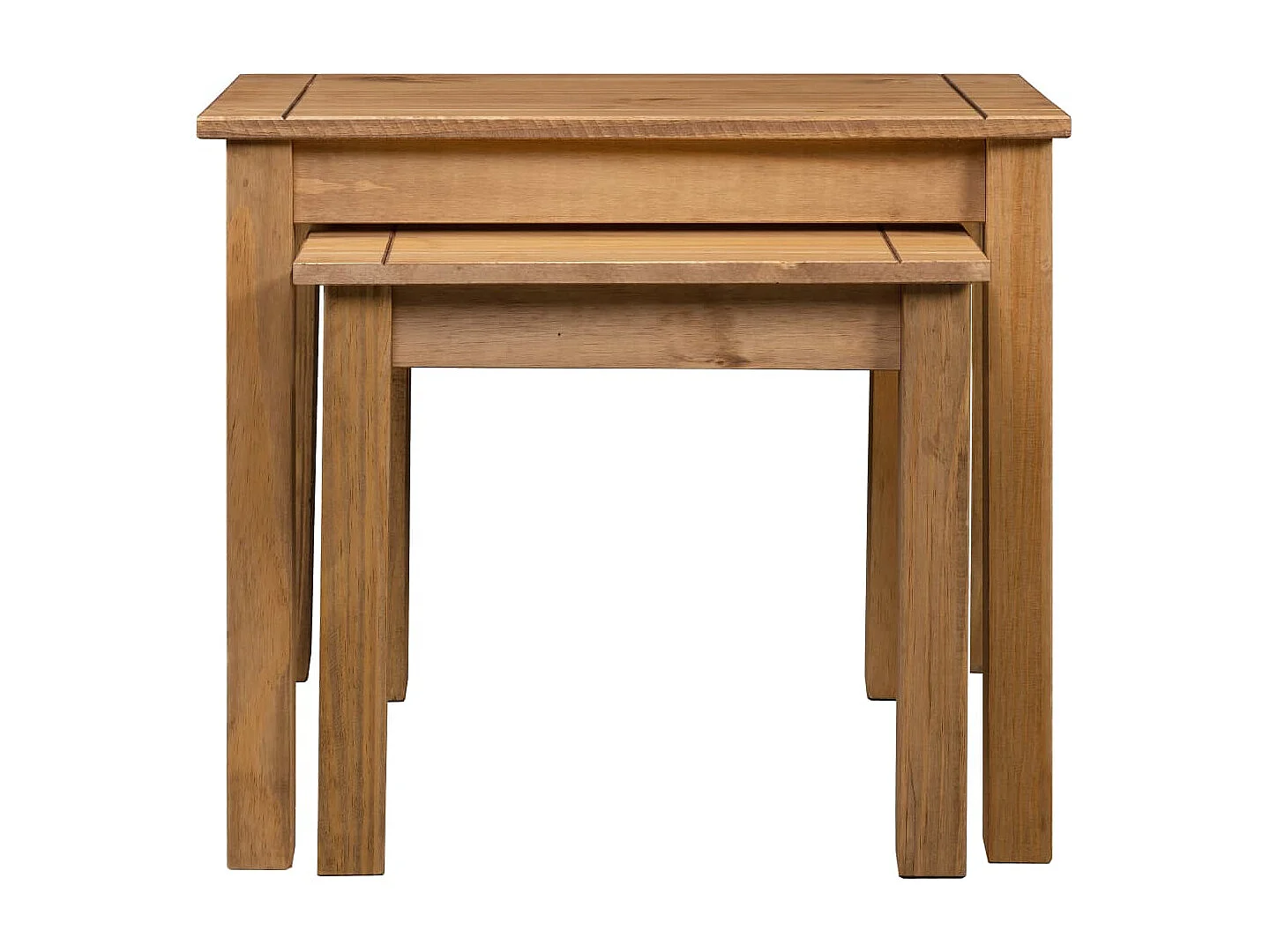 Tables gigognes 2 pièces Bois de pin massif Assortiment Panama