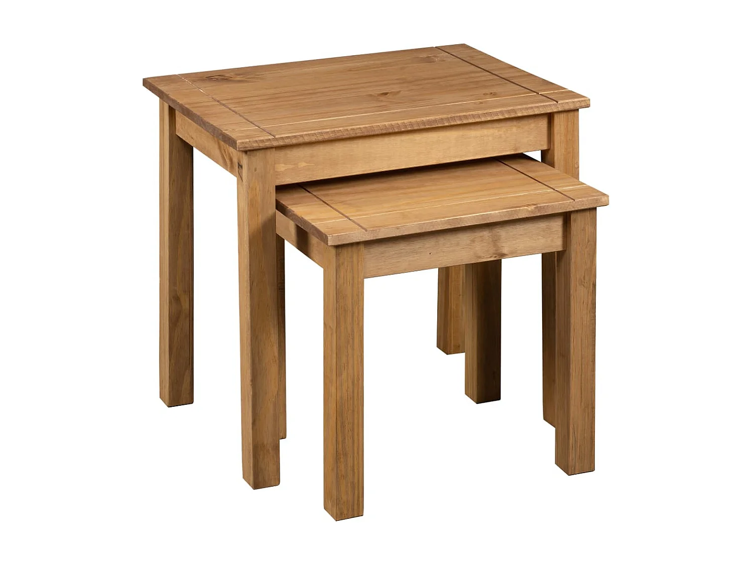 Tables gigognes 2 pièces Bois de pin massif Assortiment Panama