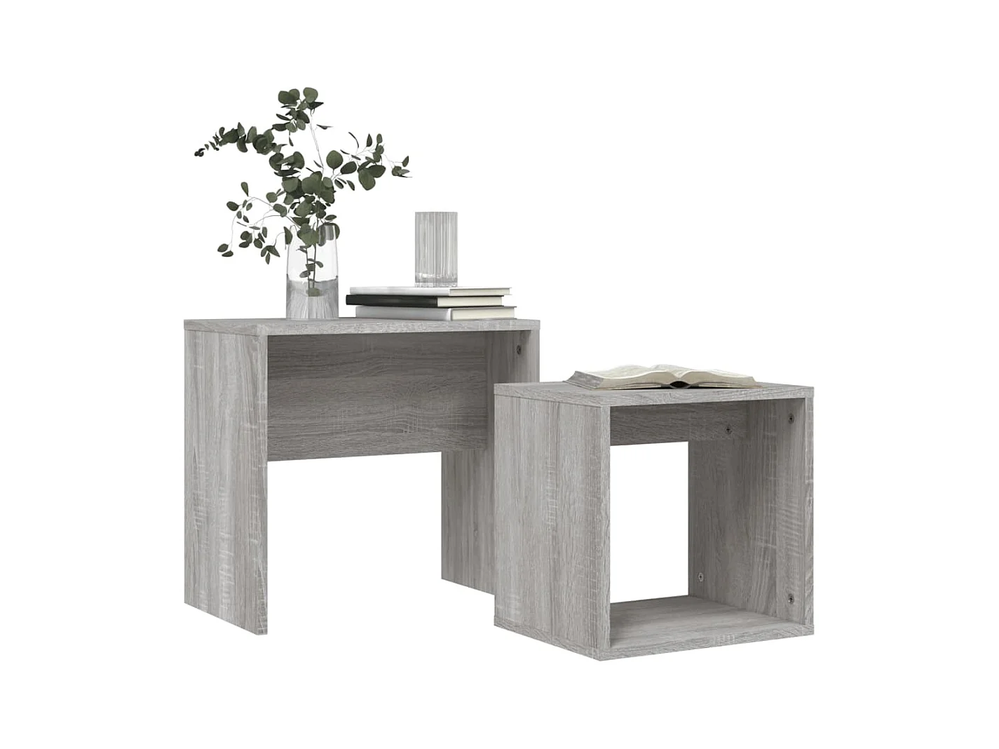 Tables basses gigognes 2 pièces sonoma gris bois d'ingénierie