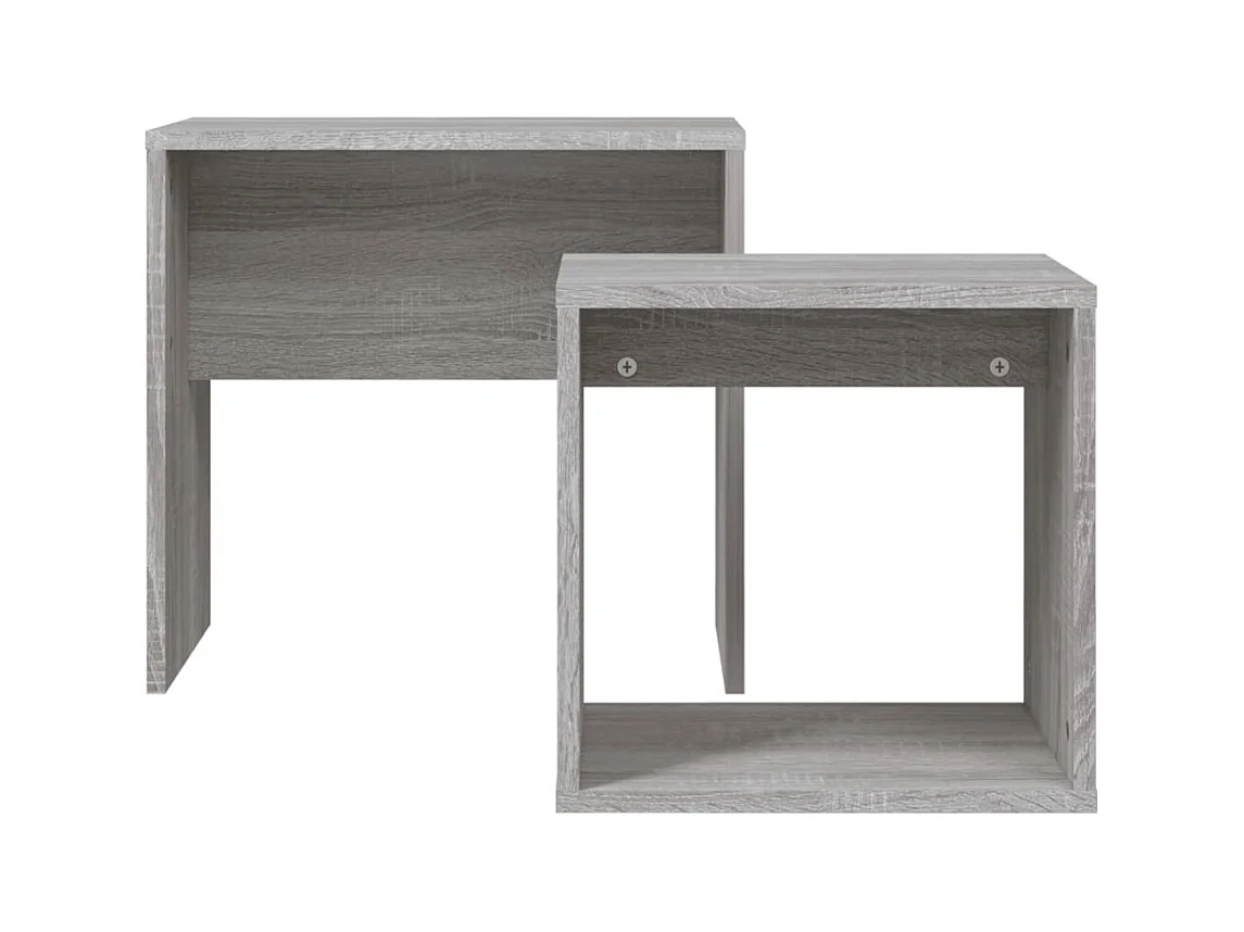 Tables basses gigognes 2 pièces sonoma gris bois d'ingénierie