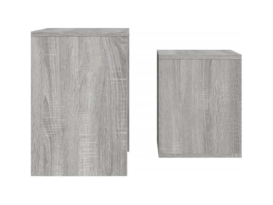 Tables basses gigognes 2 pièces sonoma gris bois d'ingénierie