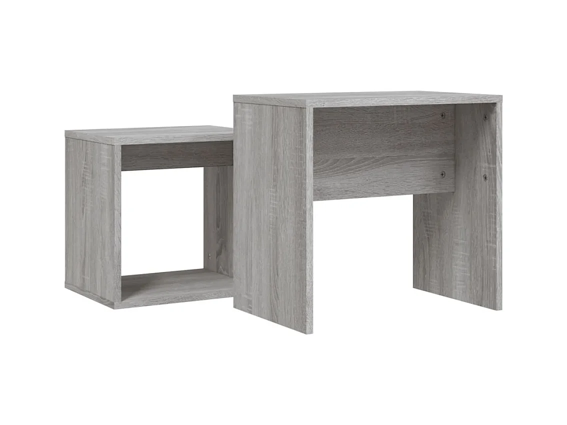 Tables basses gigognes 2 pièces sonoma gris bois d'ingénierie