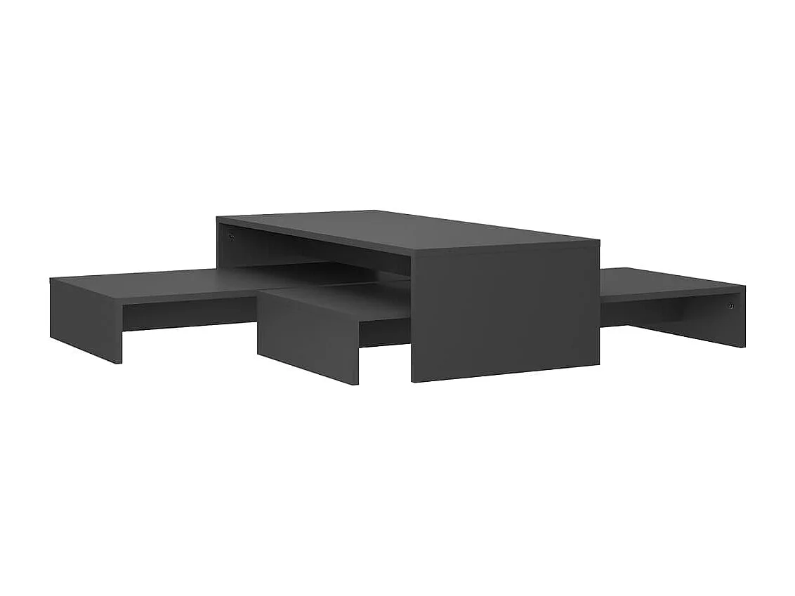 Mesa de centro apilable contrachapada gris 100x100x26,5 cm