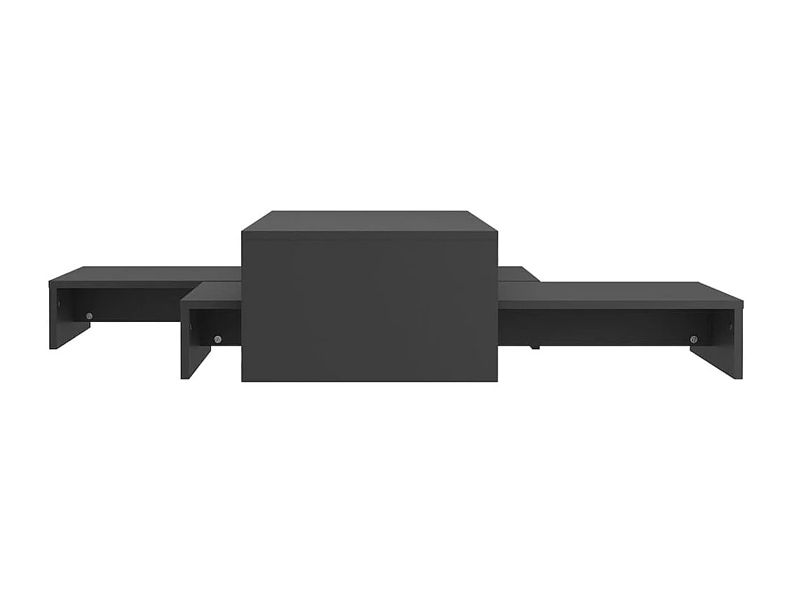 Mesa de centro apilable contrachapada gris 100x100x26,5 cm