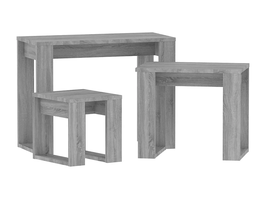 Tables gigognes 3 pièces Sonoma gris Bois d'ingénierie