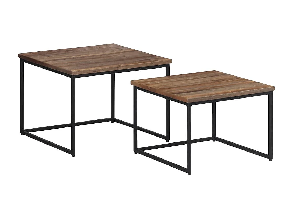 Tables basses gigognes 2 pièces bois massif de teck