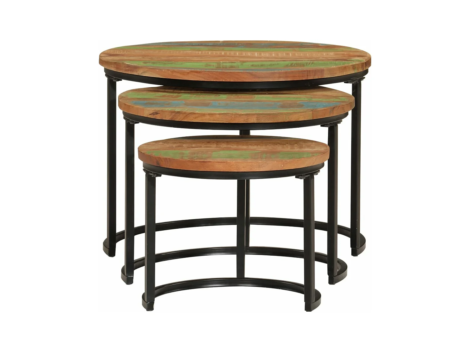 Tables gigognes 3 pièces bois massif de récupération