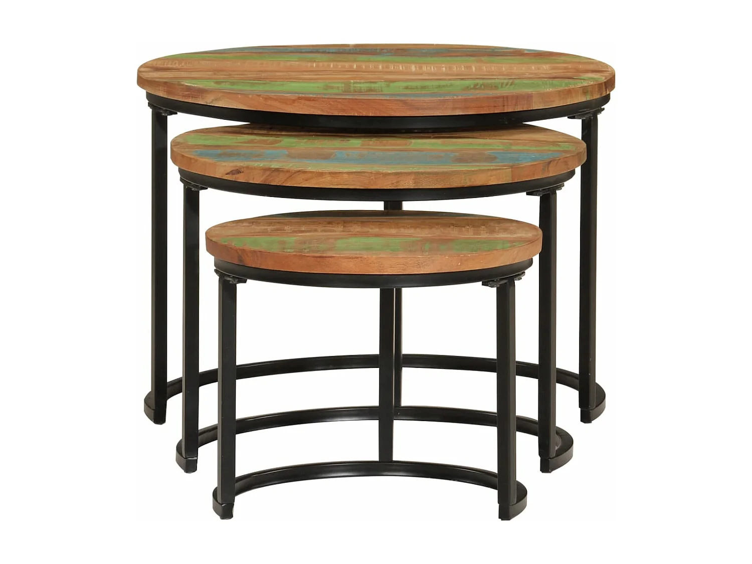 Tables gigognes 3 pièces bois massif de récupération