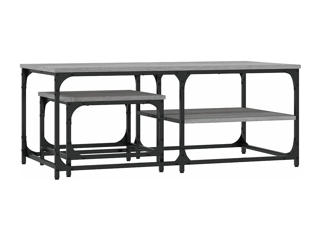 Tables basses gigognes 2 pièces sonoma gris bois d'ingénierie