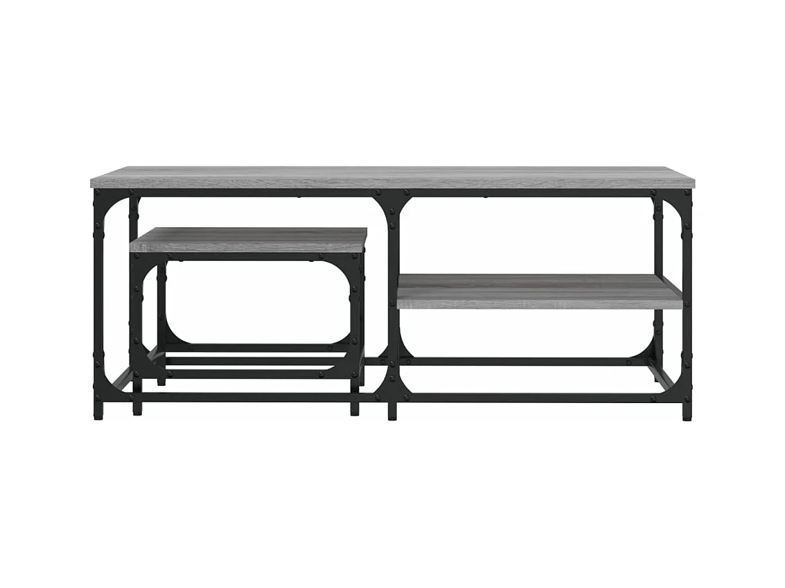 Tables basses gigognes 2 pièces sonoma gris bois d'ingénierie