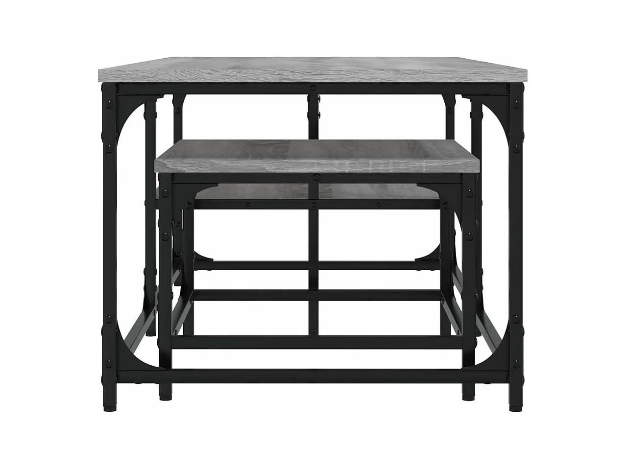 Tables basses gigognes 2 pièces sonoma gris bois d'ingénierie