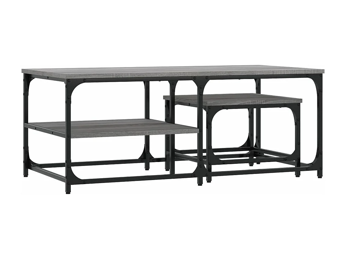 Tables basses gigognes 2 pièces sonoma gris bois d'ingénierie
