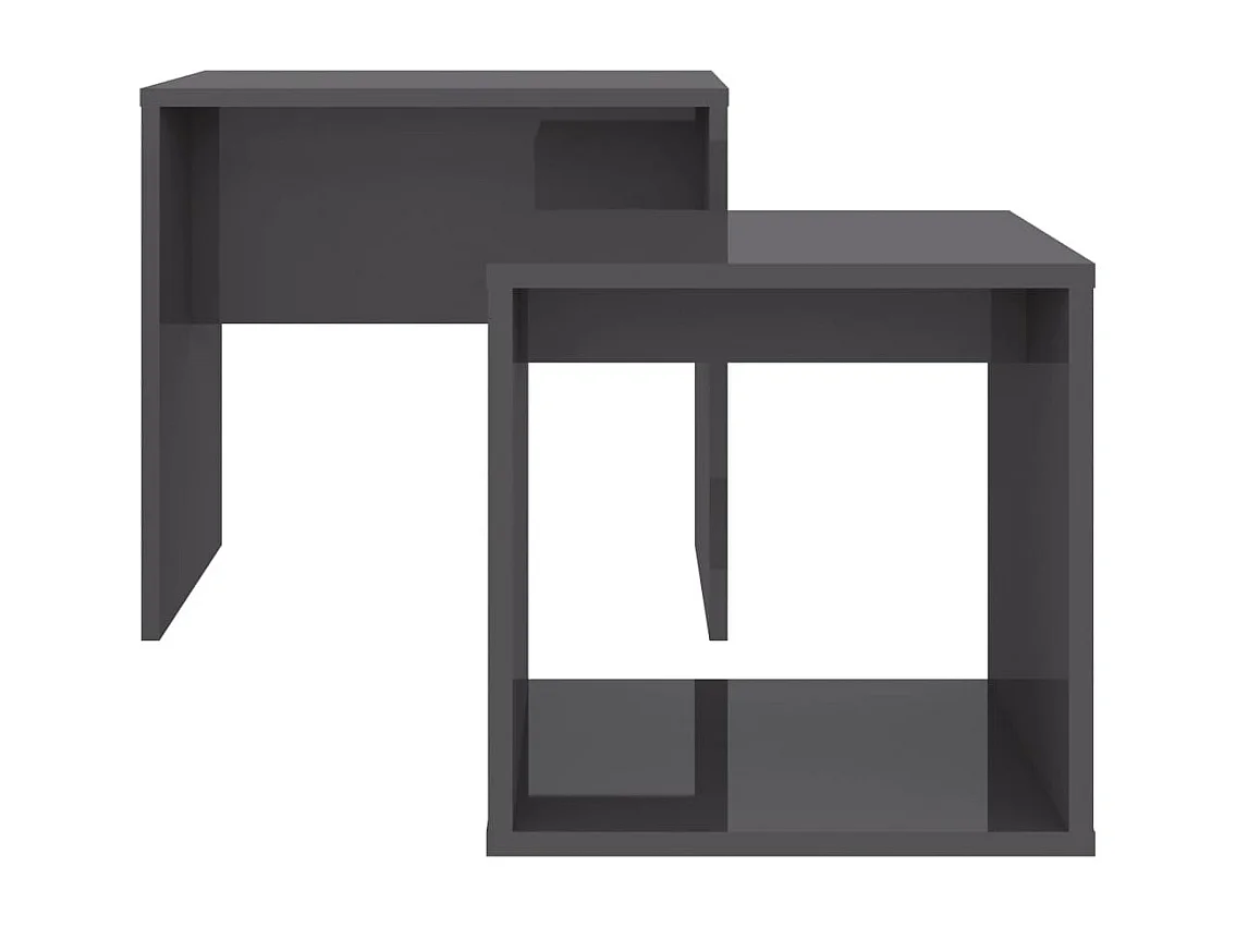 Ensemble de tables basses Gris brillant 48x30x45 cm Aggloméré