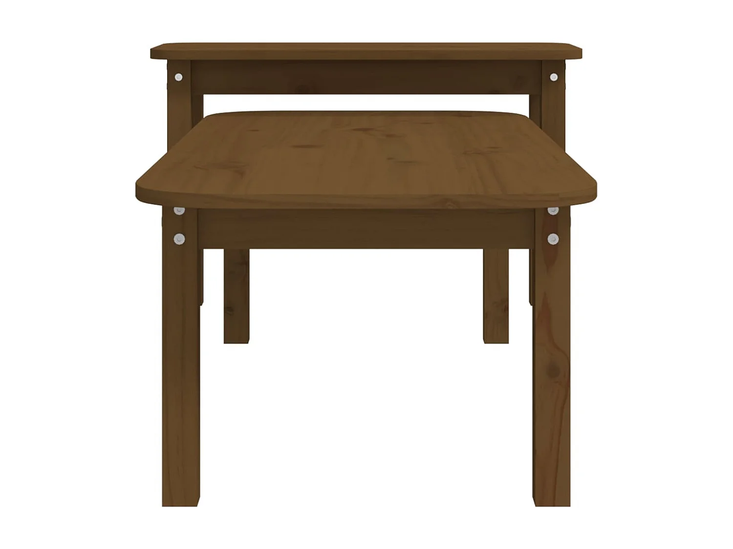 Ensemble de tables basses 2 pièces Marron miel Bois massif de pin