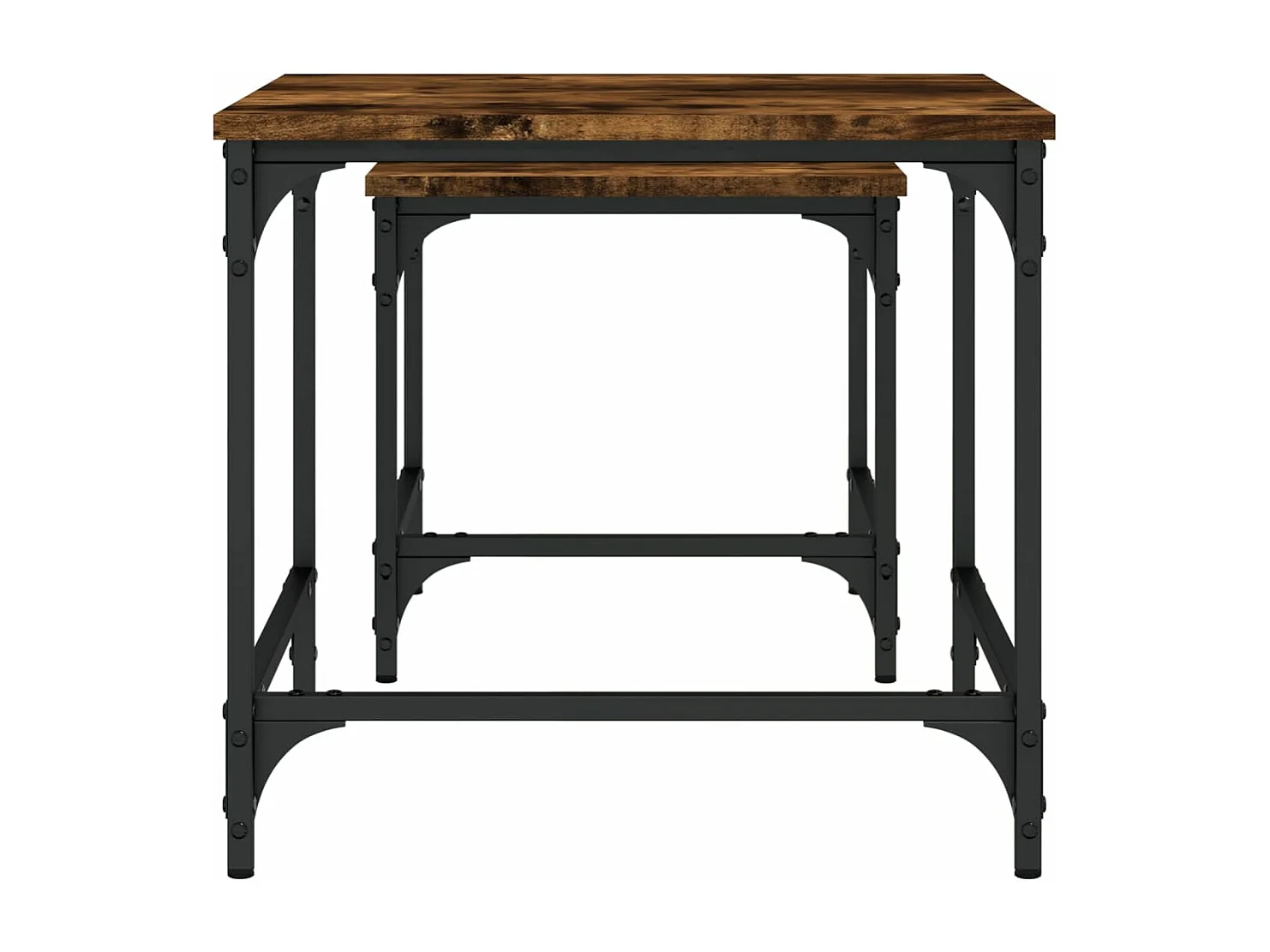 Tables basses gigognes 2 pièces chêne fumé bois d'ingénierie