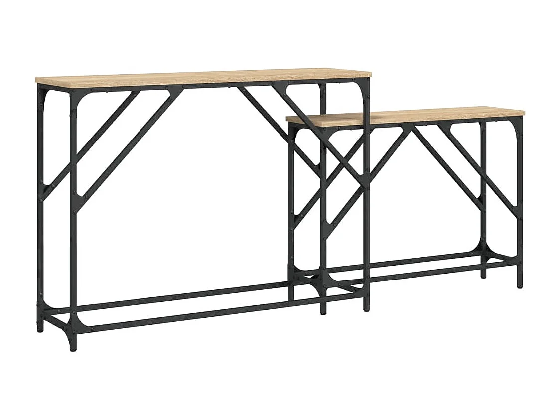 Tables console gigognes 2 pièces chêne sonoma bois d'ingénierie