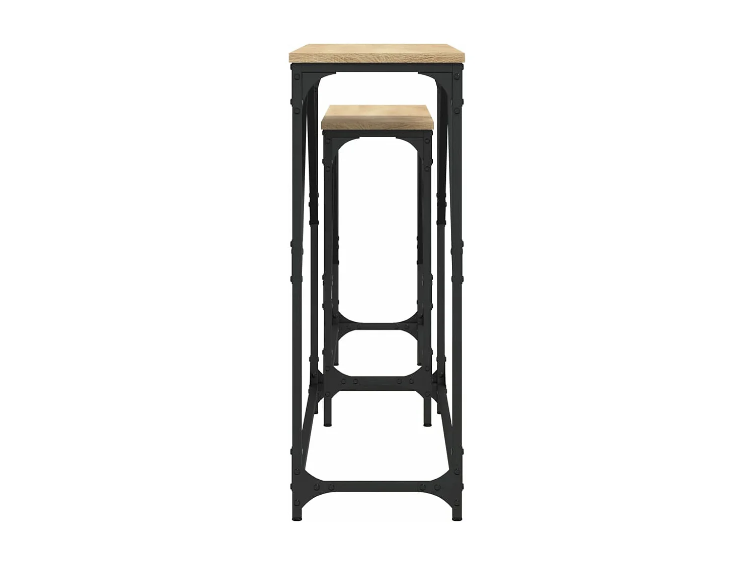 Tables console gigognes 2 pièces chêne sonoma bois d'ingénierie