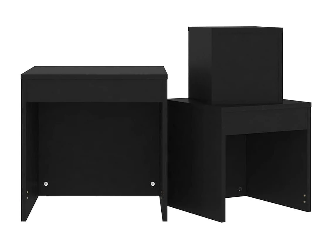 Tables gigognes 3 pièces Noir Aggloméré