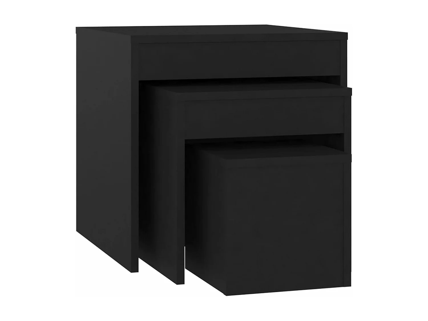 Tables gigognes 3 pièces Noir Aggloméré