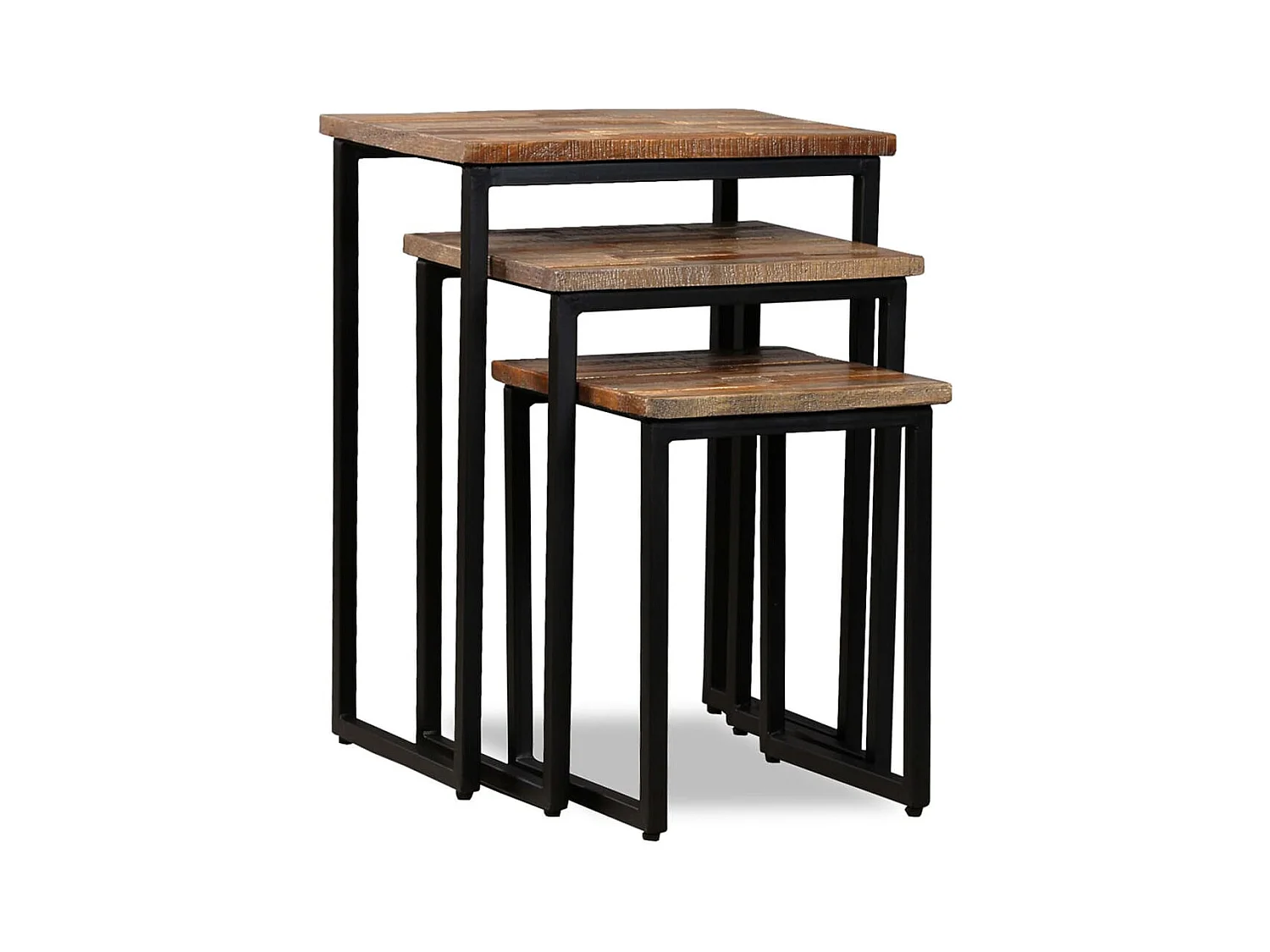 Table basse gigogne 3 pièces Teck massif de récupération