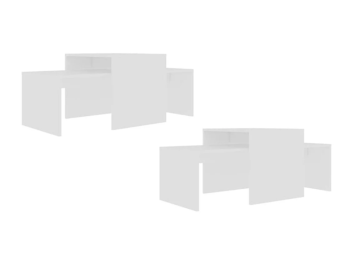 Ensemble de tables basses Blanc 100x48x40 cm Aggloméré
